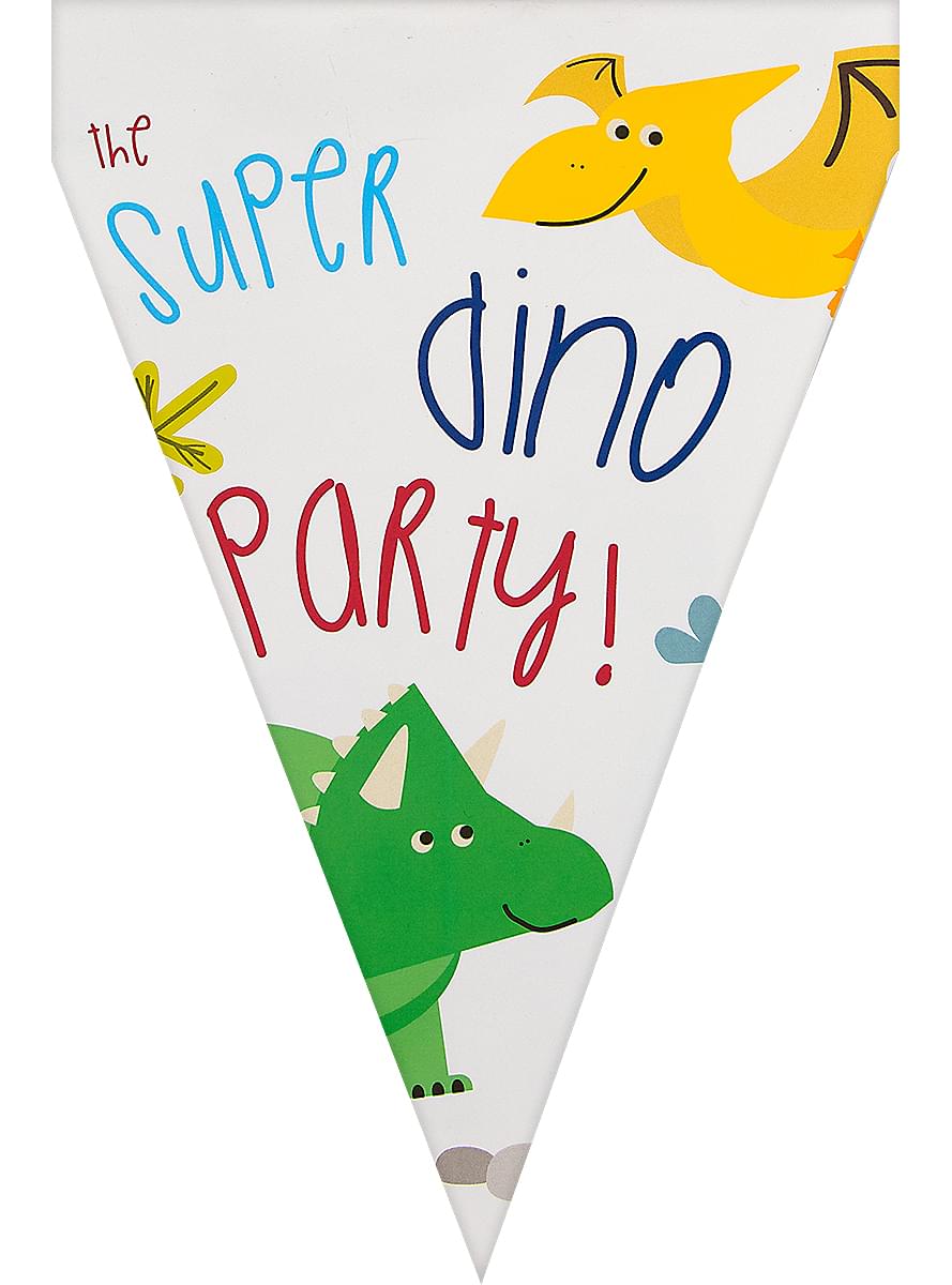 1 grinalda de bandeirolas de dinossauros - Dinosaurs party