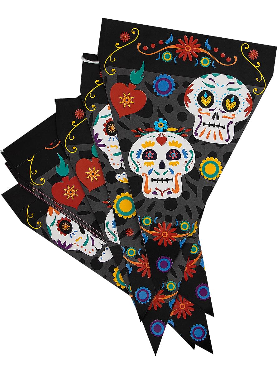 1 guirnalda de banderines de Catrina d
día de los muertos- Day of the Dead