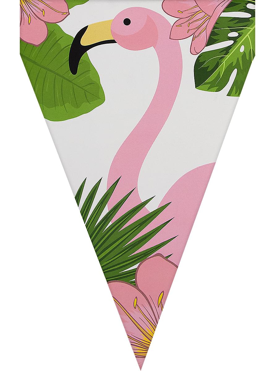 1 guirnalda de banderines de flamencos - Tropical flamingos