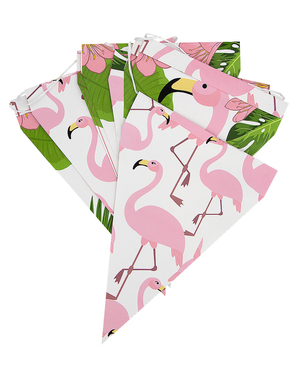 1 Girlang med småflaggor flamingos - Tropical flamingos