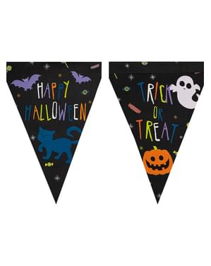 1 grinalda de bandeirolas de Halloween abóbora - Happy Halloween
