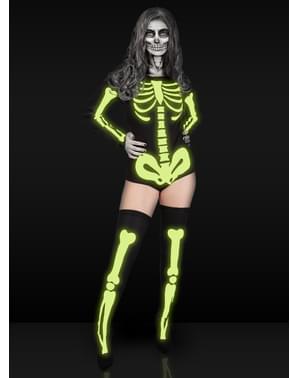 Costume da scheletro da donna taglie forti