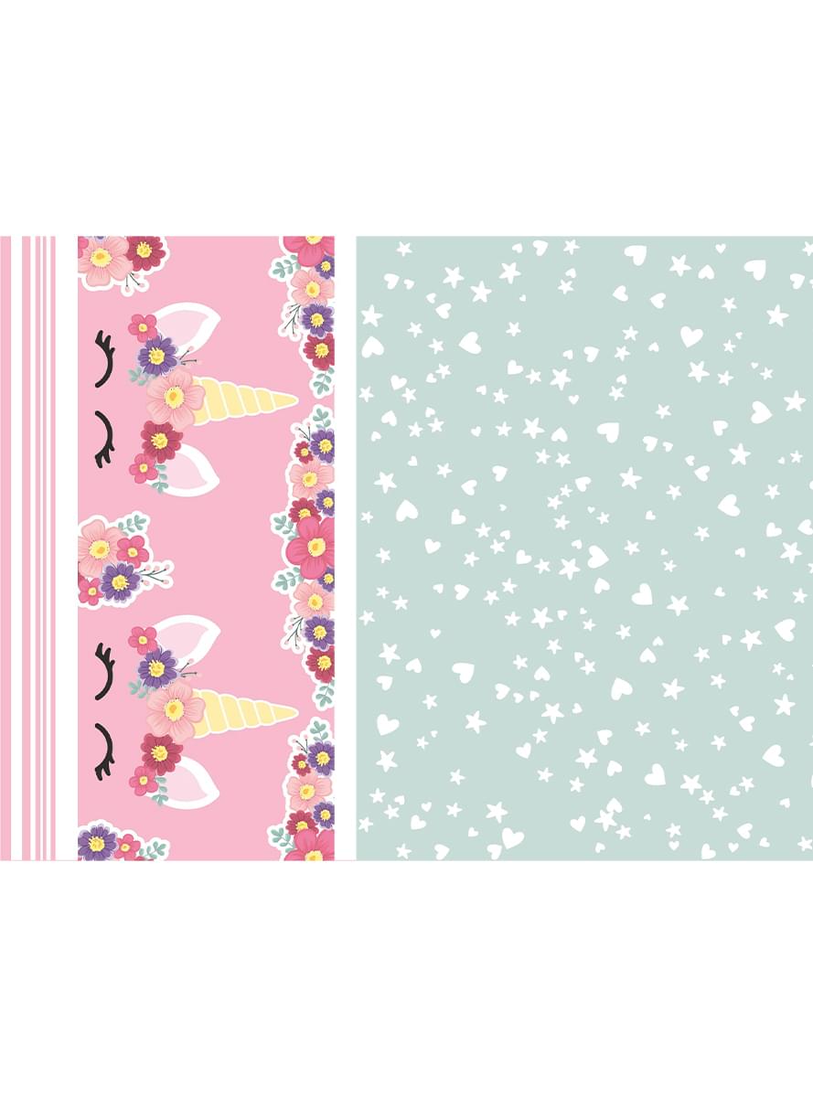 1 yksisarvinen Pöytäliina - Unicorn Flowers