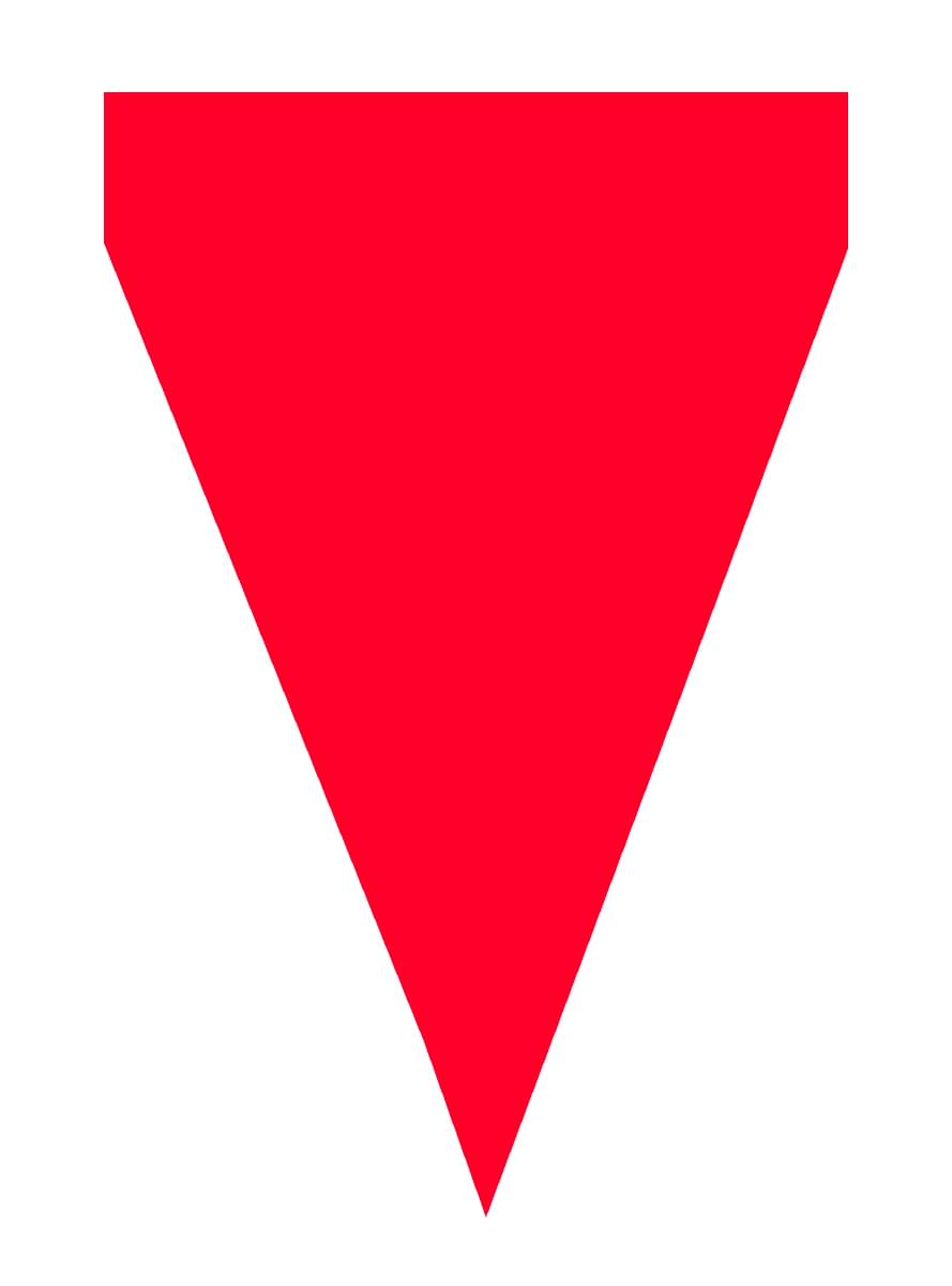 1 Banner with Red Flags - Plain Colours