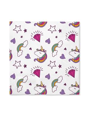 16 servilletas de unicornio (33x33cm) -Lovely Unicorn