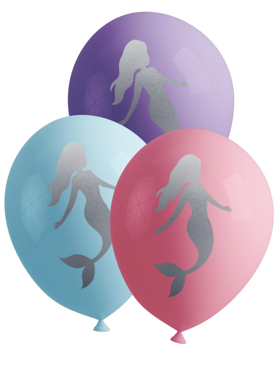 8 Meerjungfrau Luftballons - Beautiful Mermaid