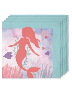 16 șervețele sirenă (33x33cm) - Beautiful Mermaid