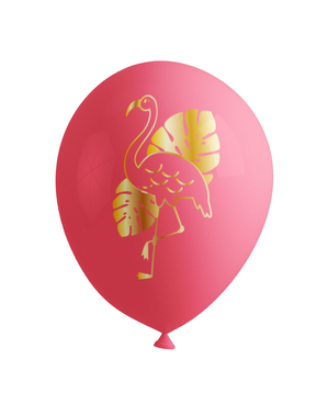 8 balónků plameňák - Tropical Flamingos