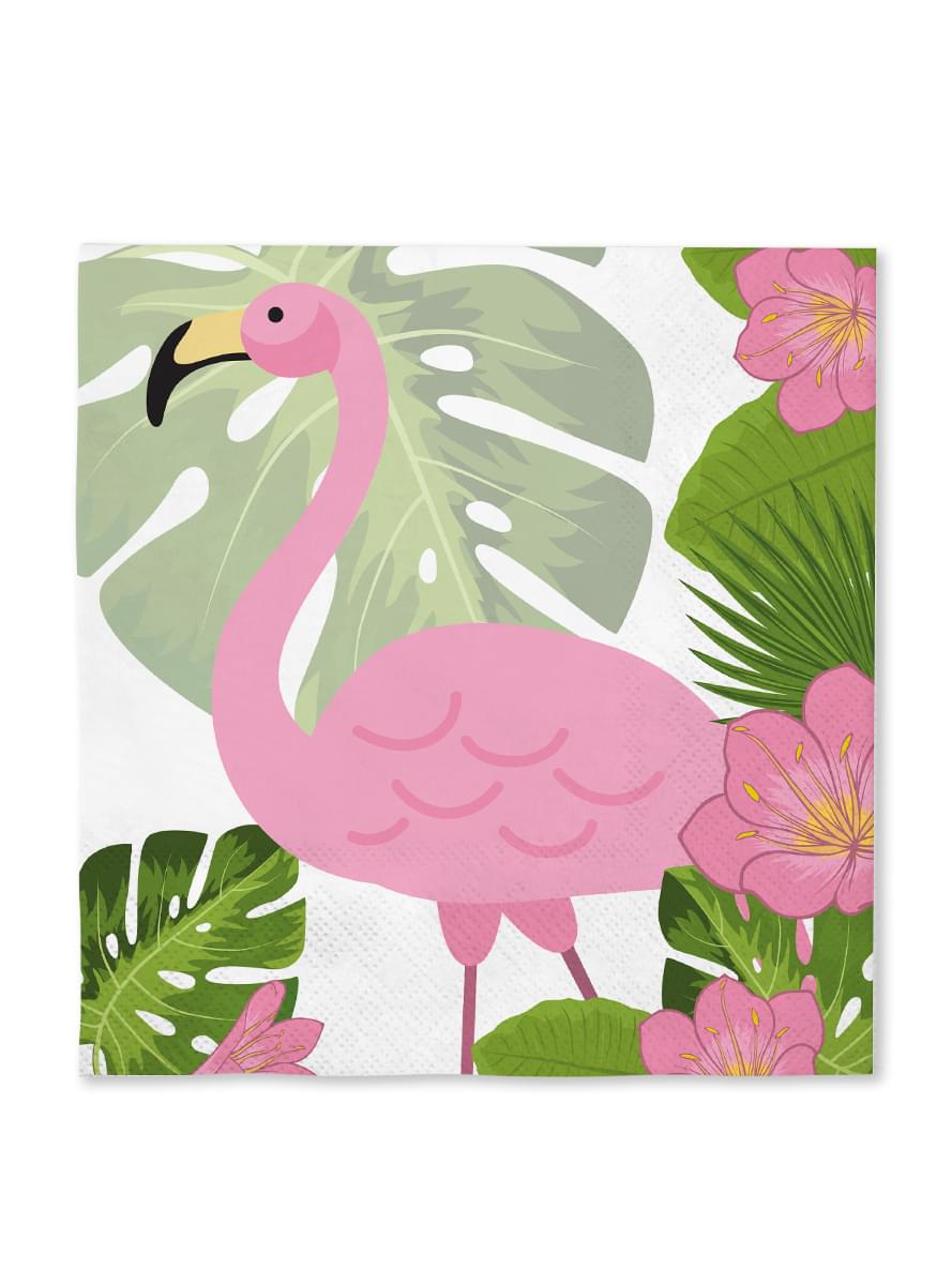 16 Flamingo Lautasliinaa (33x33cm) - Tropical Flamingos
