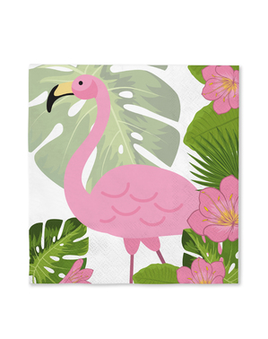 16 tovaglioli con fenicotteri (33 x 33 cm) - Tropical flamingos