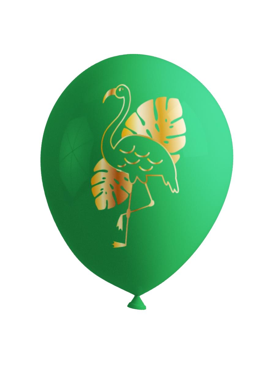 8 balonov z motivom flaminga - Tropski flamingo