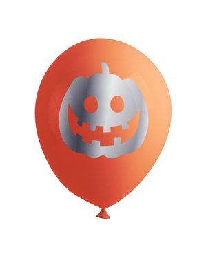 8 Halloween Pumpkin Balloons - Happy Halloween