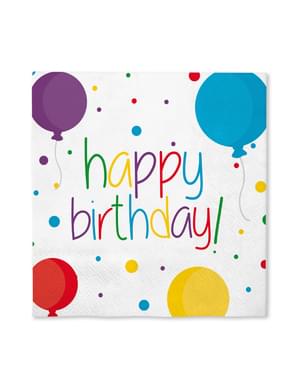 16 servilletas de cumpleaños (33x33cm) - Happy Birthday