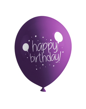8 Geburtstags Luftballons - Happy Birthday