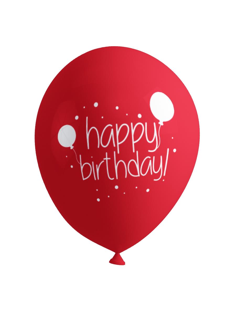 8 ballons anniversaire - Happy Birthday