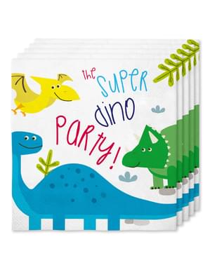 16 guardanapos de dinossauros (33x33cm) - Dinosaurs party