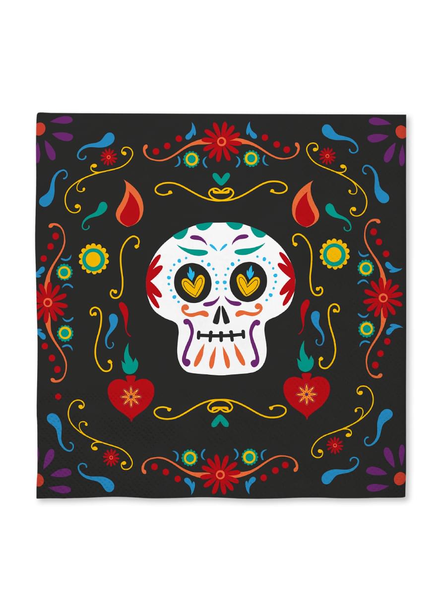 16 Catrina servetės Vėlinių dienai (33x33cm) -Mirusiųjų diena