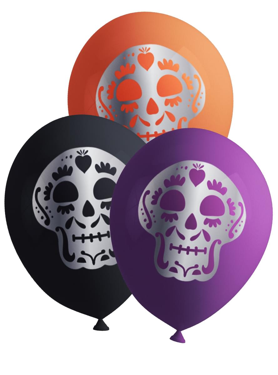 8 Day of the Dead Catrina Balloons - Day of the Dead