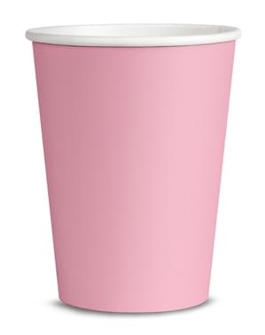 8 Pale Pink Cups - Plain Colours