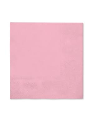 16 lyserøde servietter (33x33cm) - Plain Colours