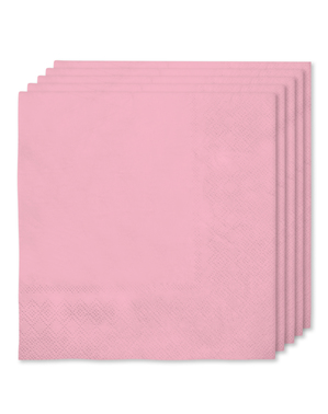 16 guardanapos cor rosa suave (33x33cm) - Cores lisas