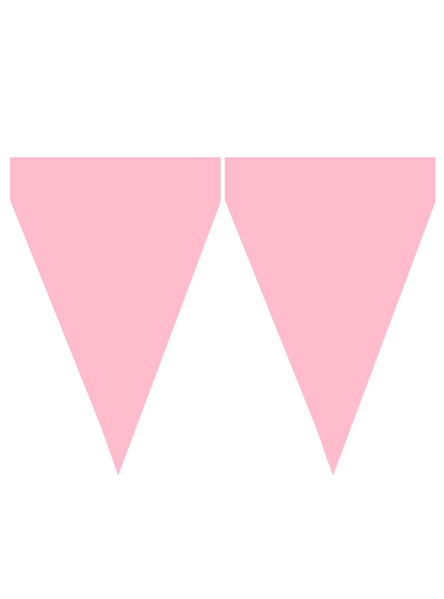 1 Banner with Pale Pink Flags - Plain Colours