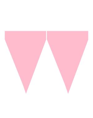 1 Banner with Pale Pink Flags - Plain Colours