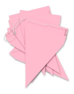 1 Banner with Pale Pink Flags - Plain Colours
