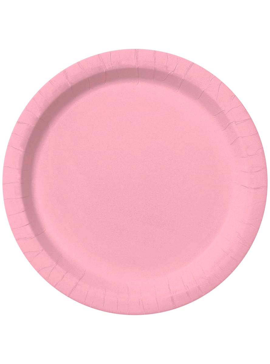 8 blijedoružičastih tanjura (23 cm) - obične boje