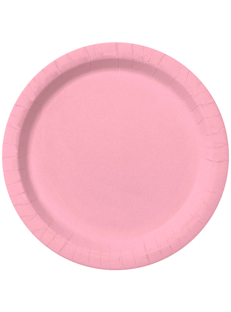 8 platos color rosa palo (23cm) - Colores lisos