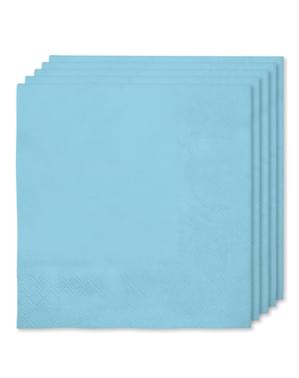 16 lichtblauwe servetten (33x33cm) - Effen kleuren