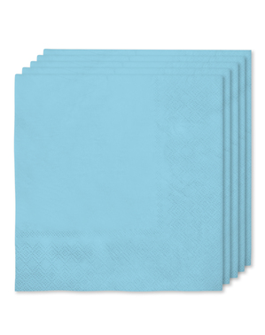 16 lyseblå servietter (33x33cm) - Plain Colours