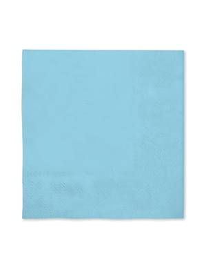 16 Lyseblå servietter (33x33cm) - Standard farger