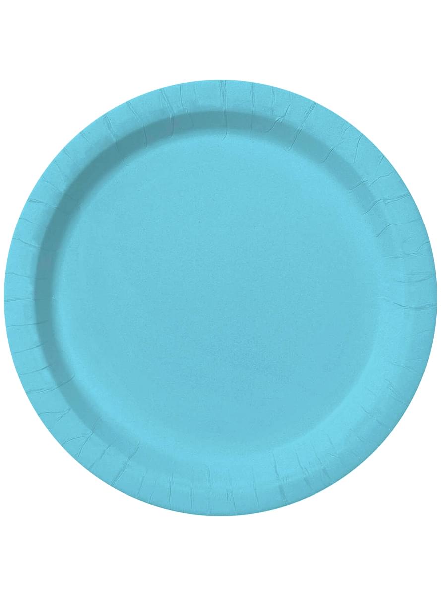 8 pratos cor azul claro (23cm) - Cores lisas