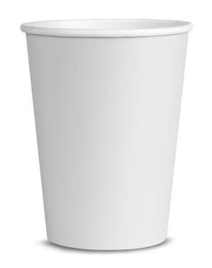 8 White Cups - Plain Colours