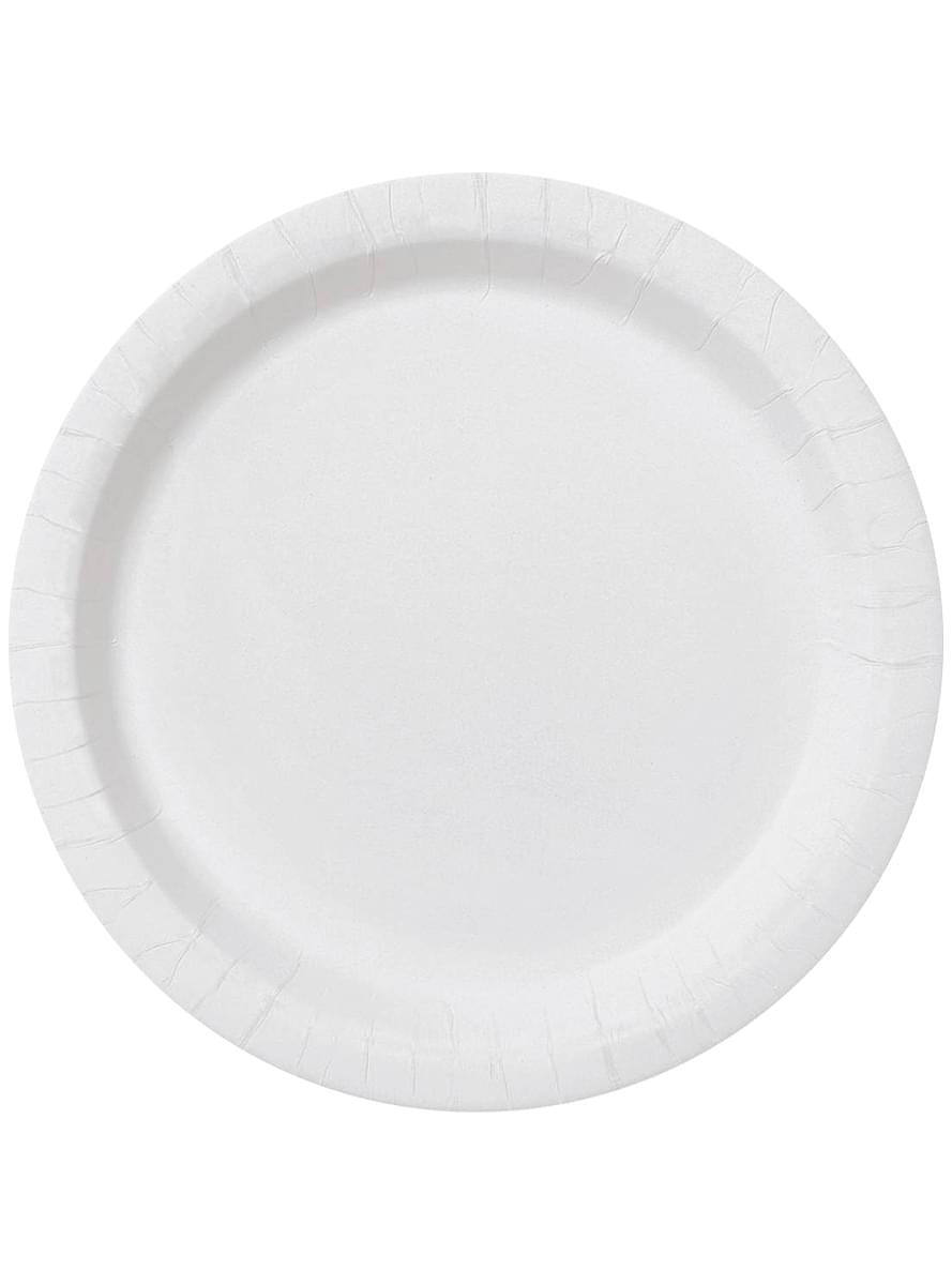8 bílých talířů (23 cm) - Plain Colours