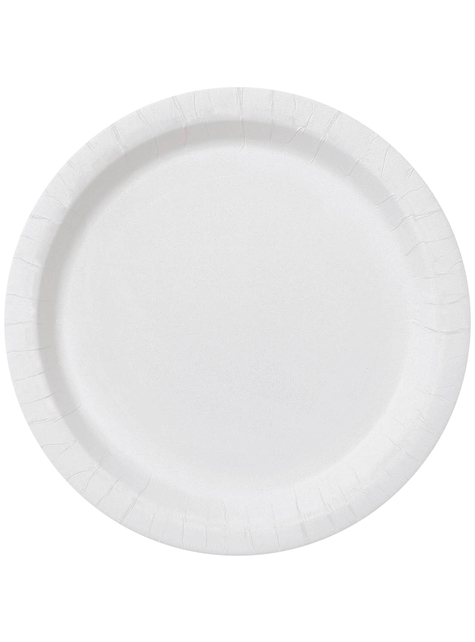 8 platos color blanco (23cm) - Colores lisos
