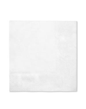 16 serviettes blanches (33x33cm) - Gamme couleur unie