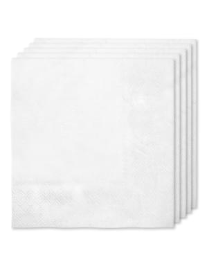 16 White Napkins (33x33cm) - Plain Colours