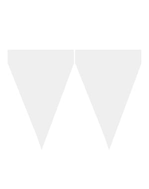 Guirlande à fanions blancs - Gamme couleur unie