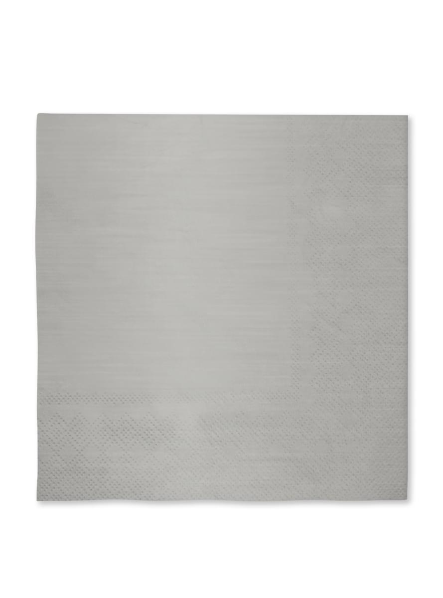 16 sølv servietter (33x33cm) - Plain Colours