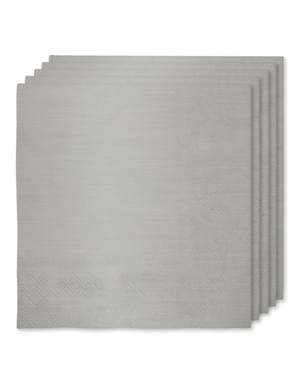 16 servetter silverfärgade (33x33cm) - Slätstrukna färger