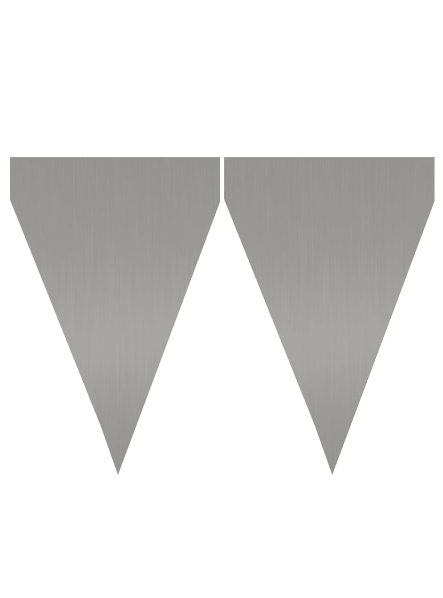 1 гирлянда из флажков серебристого цвета - однотонные цвета