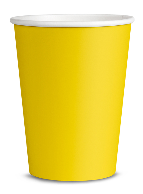 8 Yellow Cups - Plain Colours