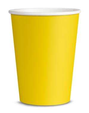 8 copos cor amarelo - Cores lisas
