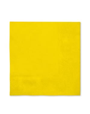 16 servilletas color amarillo (33x33cm) - Colores lisos