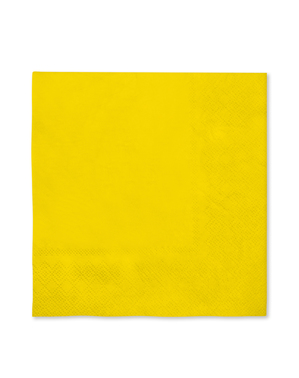 16 жълти салфетки (33x33 см) - обикновени цветове