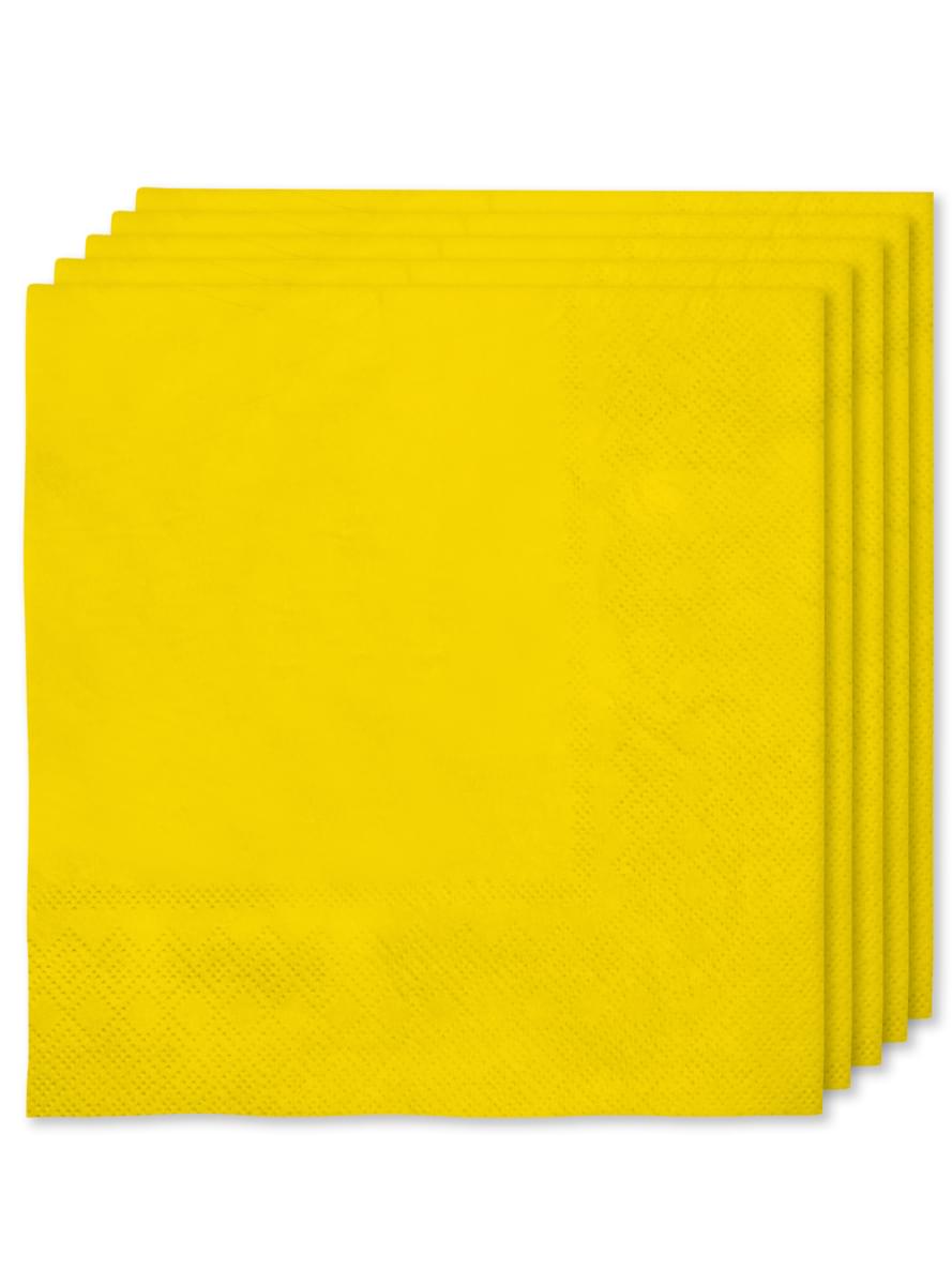 16 guardanapos cor amarelo (33x33cm) - Cores lisas