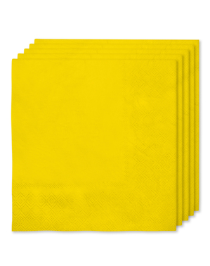 16 žlutých ubrousků (33 x 33 cm) - Plain Colours