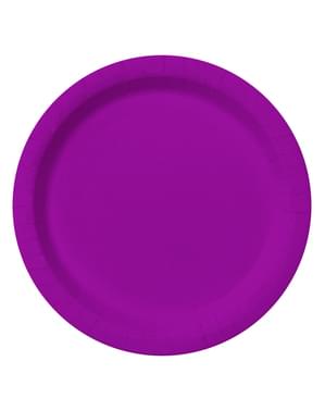 8 fialových talířů (23 cm) - Plain Colours